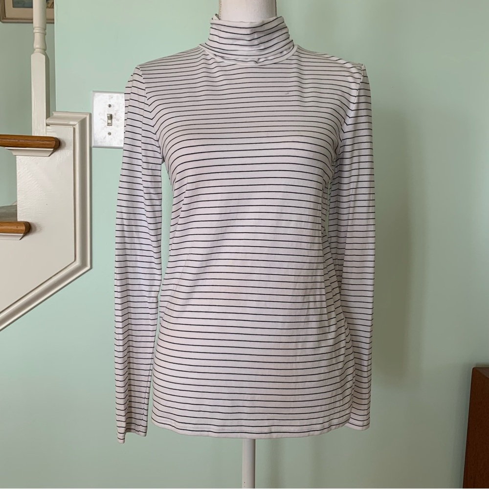 🏷️ Banana Republic Striped Modal Stretch Turtleneck Small S